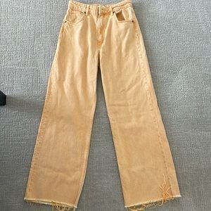 Zara wide leg denim. Size 6. Orange faded.